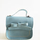 Girls Mini Mindy Blue Bow PU Leather Cross Body and Shoulder Bag