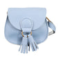 Girls Mini Marcie Blue Tassel PU Leather Cross Body and Shoulder Bag