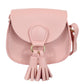 Girls Mini Marcie Pink Tassel PU Leather Cross Body and Shoulder Bag